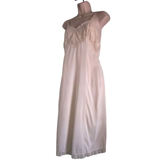 Vintage Wonder Maid Non Cling Full Slip Ivory Lined Lace Trim Sz 36  USA Made - Picture 2 of 12